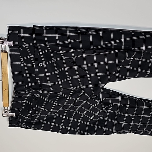 Gap black and white plaid size 12 slim city pants - Picture 4 of 7